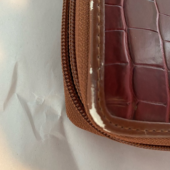 St. John’s Bay wristlet wallet. Croc leather. Gently used condition. - Picture 6 of 8